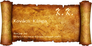 Kovács Kinga névjegykártya